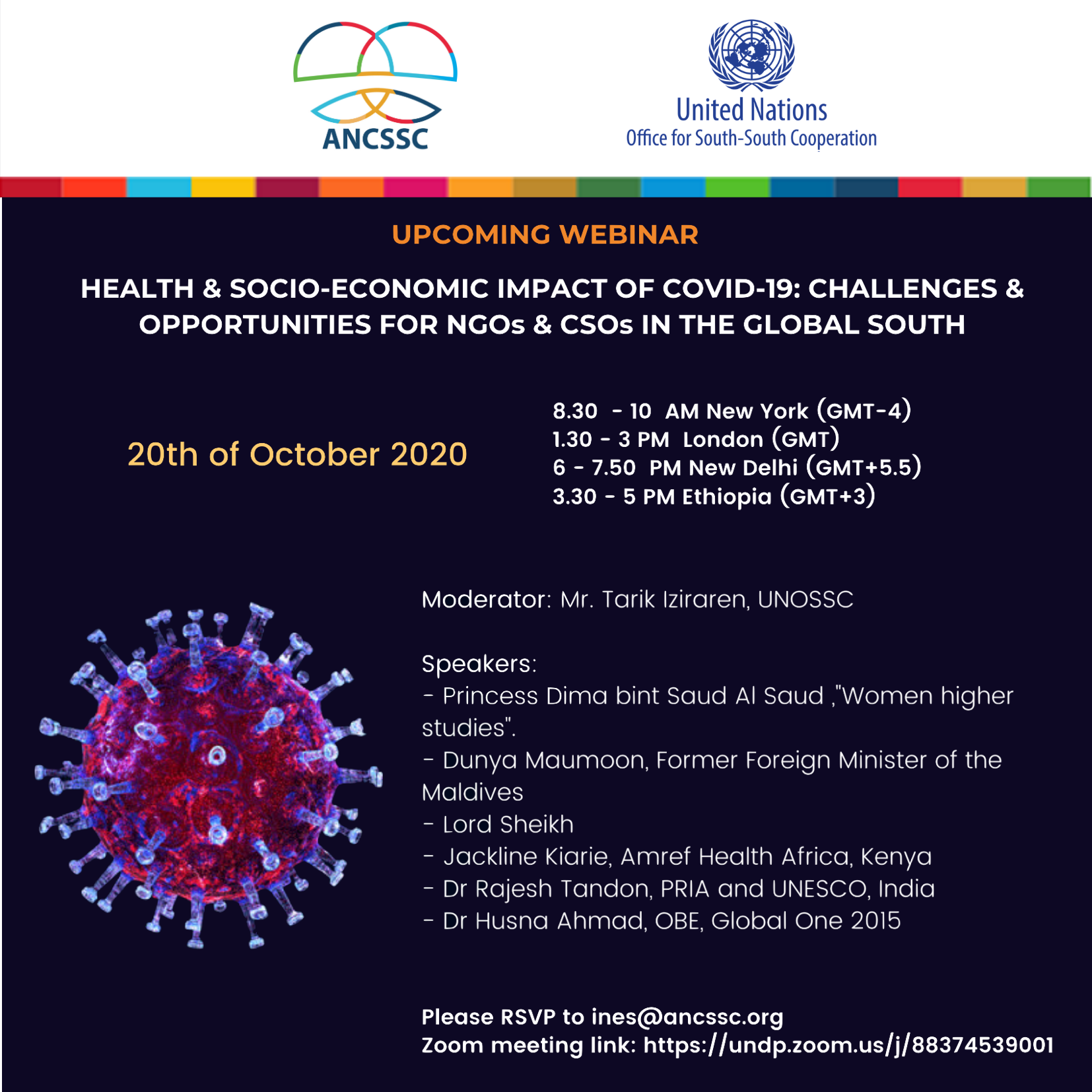 Webinar: Health and Socio-Economic Impact of COVID-19, 20 October 2020 ...