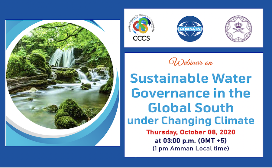 Webinar: Sustainable Water Governance in the Global South under Changing Climate, 08 October 2020