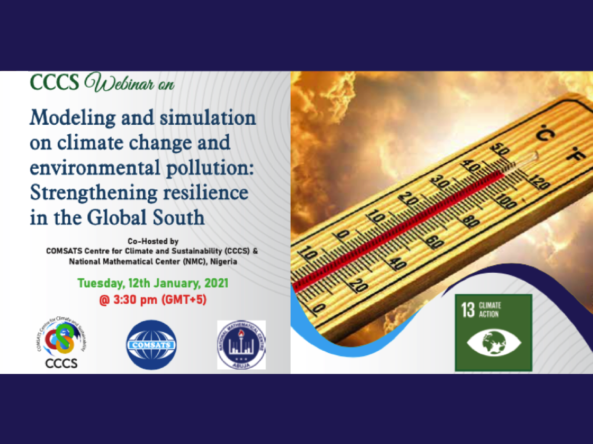 CCCS / NMC Webinar: Modeling and Simulation on Climate Change and Environmental Pollution, 12 January 2021