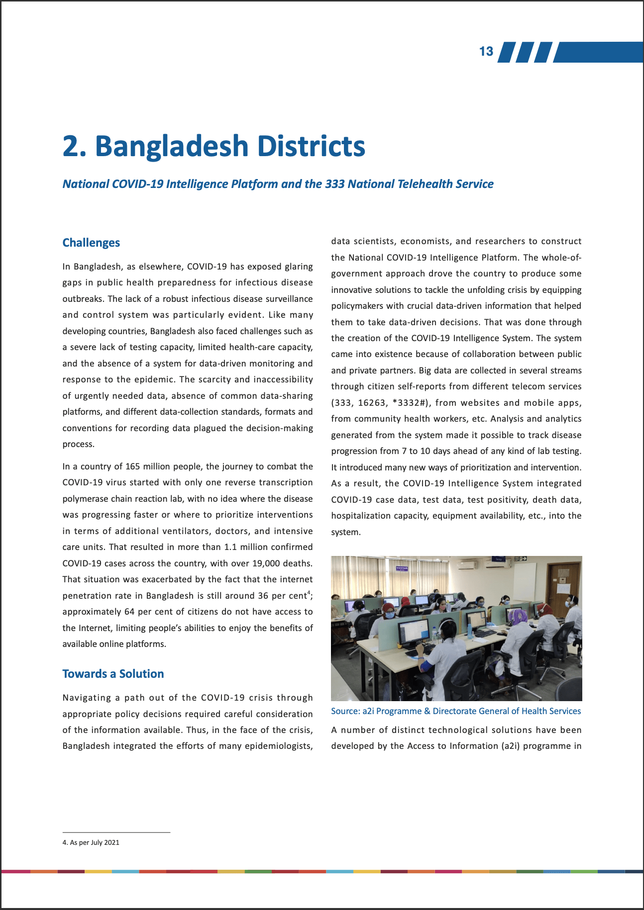 National Intelligence Platform and the 333 National Telehealth Service, Bangladesh